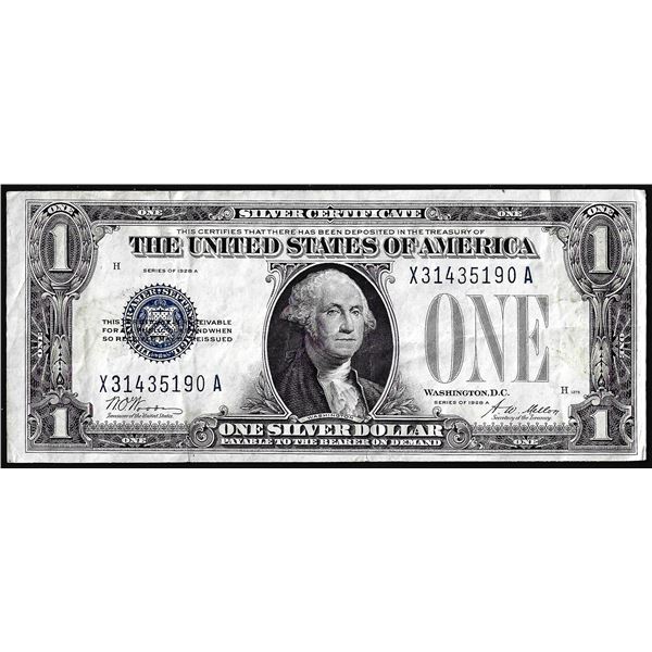 1928A $1 Funnyback Silver Certificate Note