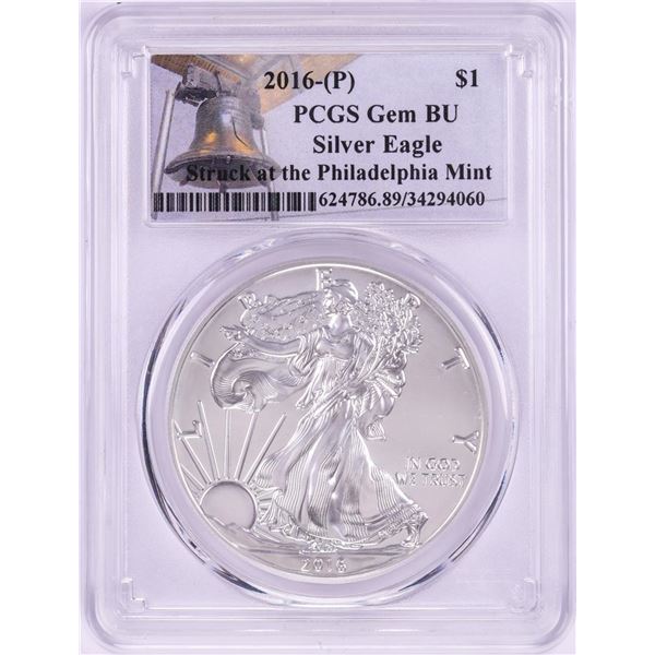 2016-P $1 American Silver Eagle Coin PCGS Gem BU Struck at the Philadelphia Mint