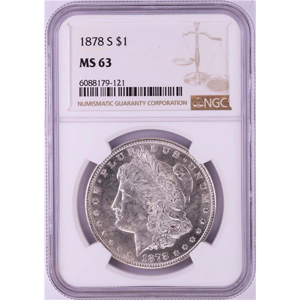 1878-S $1 Morgan Silver Dollar Coin NGC MS63