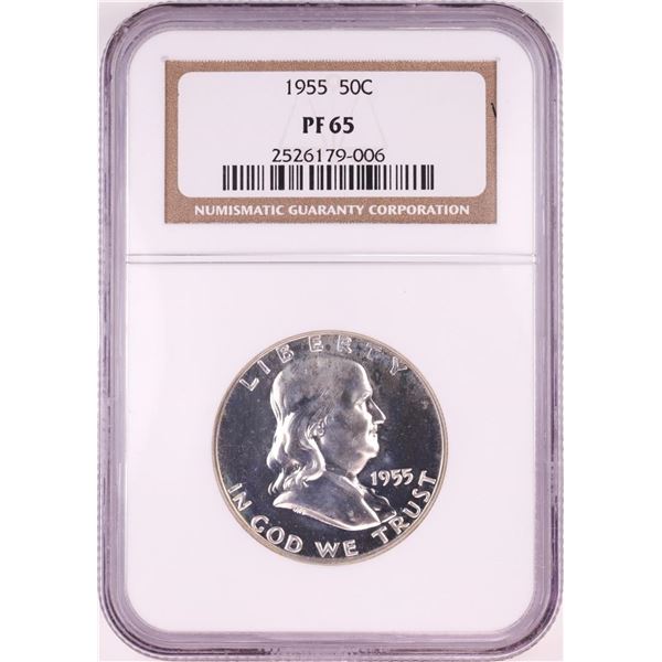 1955 Proof Franklin Half Dollar Coin NGC PF65