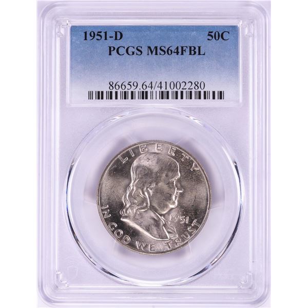 1951-D Franklin Half Dollar Coin PCGS MS64FBL