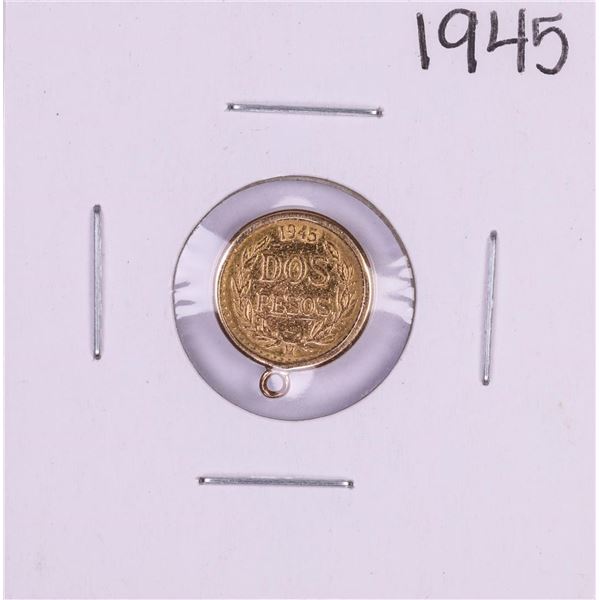 1945 Mexico Dos Pesos Gold Coin Pendant