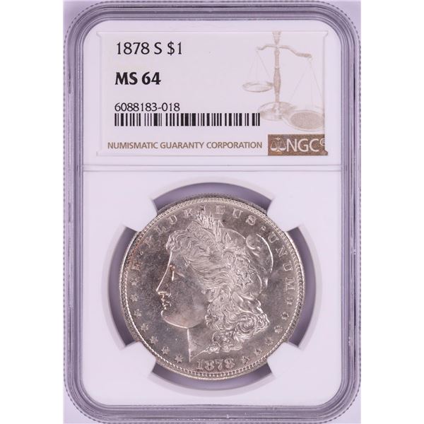 1878-S $1 Morgan Silver Dollar Coin NGC MS64