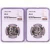 Image 1 : Lot of (2) 1963-D Franklin Half Dollar Coins NGC MS64
