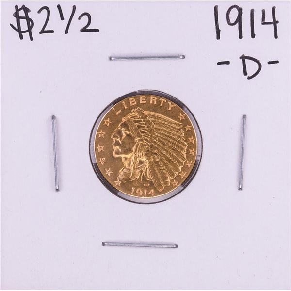 1914-D $2 1/2 Indian Head Quarter Eagle Gold Coin