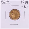 Image 1 : 1914-D $2 1/2 Indian Head Quarter Eagle Gold Coin