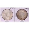 Image 1 : Lot of 1922 & 1922-S $1 Peace Silver Dollar Coins