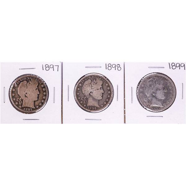 Lot of 1897-1899 Barber Half Dollar Coins