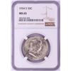 Image 1 : 1954-S Franklin Half Dollar Coin NGC MS65