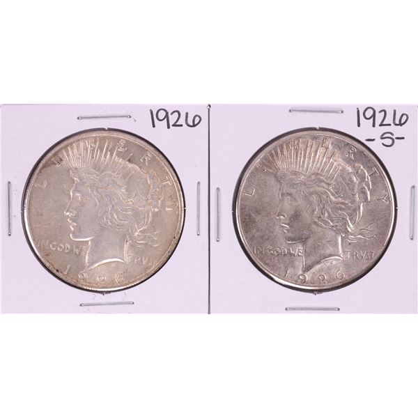 Lot of 1926 & 1926-S $1 Peace Silver Dollar Coins