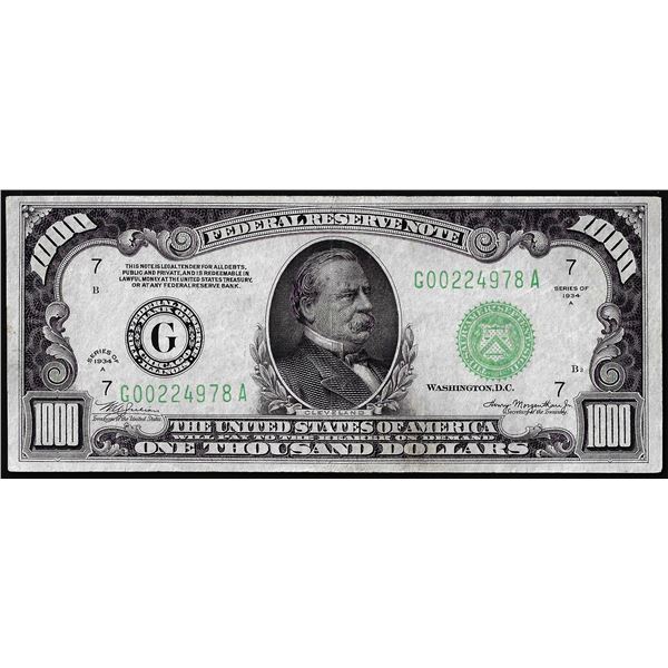 1934A $1,000 Federal Reserve Note Chicago
