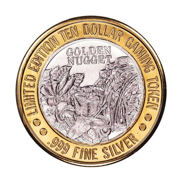 .999 Silver Golden Nugget Las Vegas, Nevada $10 Casino Limited Edition Gaming Token