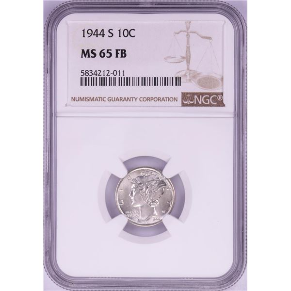 1944-S Mercury Dime Coin NGC MS65FB