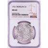 Image 1 : 1921 $1 Morgan Silver Dollar Coin NGC MS63