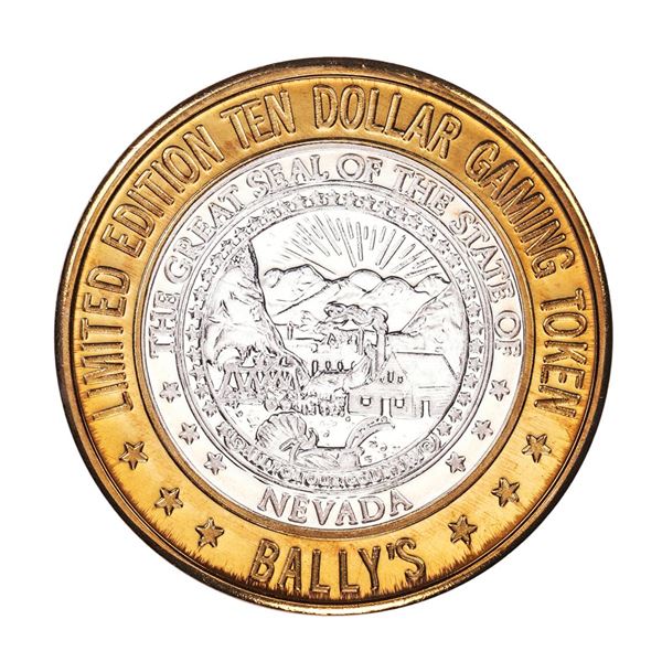 .999 Silver Ballys Las Vegas $10 Casino Limited Edition Gaming Token