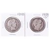 Image 1 : Lot of 1898 & 1908-S Barber Half Dollar Coins
