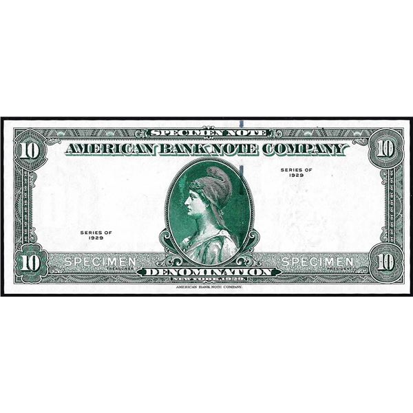 1929 Ten Unit American Bank Note Company Test Note