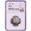 Image 1 : 1952 Washington Quarter Coin NGC MS65 Nice Toning