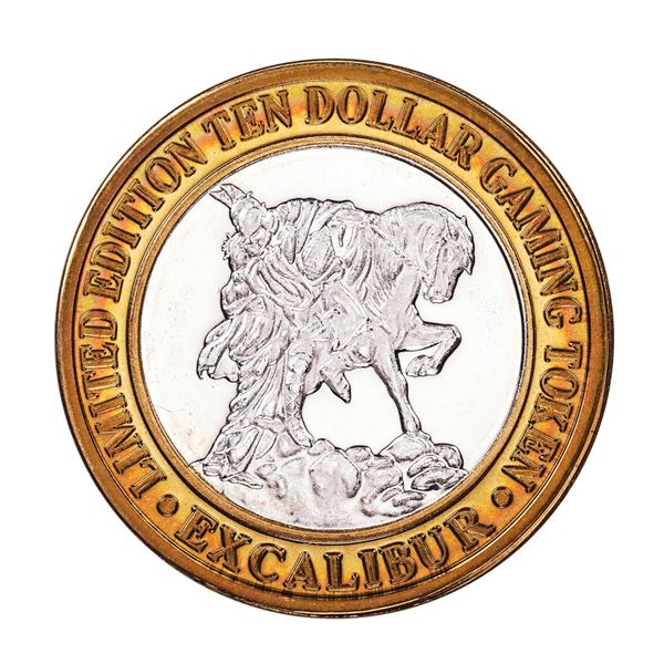 .999 Fine Silver Excalibur Las Vegas, Nevada $10 Limited Edition Gaming Token
