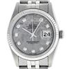 Image 1 : Rolex Mens Stainless Steel Diamond Oyster Perpetual Datejust Wristwatch