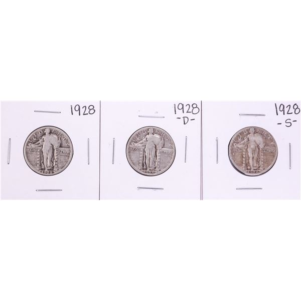 Lot of 1928-P/D/S Standing Liberty Quarter Coins