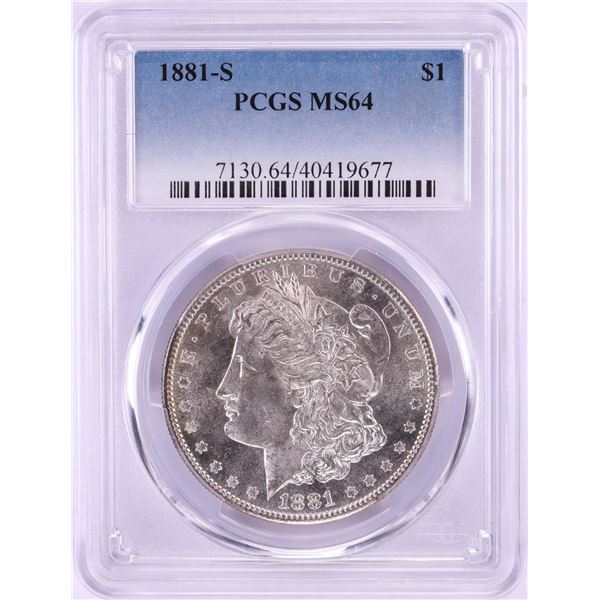 1881-S $1 Morgan Silver Dollar Coin PCGS MS64