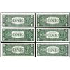 Image 2 : Lot of (6) 1957 $1 Silver Certificate Star Notes