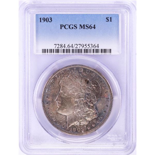 1903 $1 Morgan Silver Dollar Coin PCGS MS64 Nice Toning