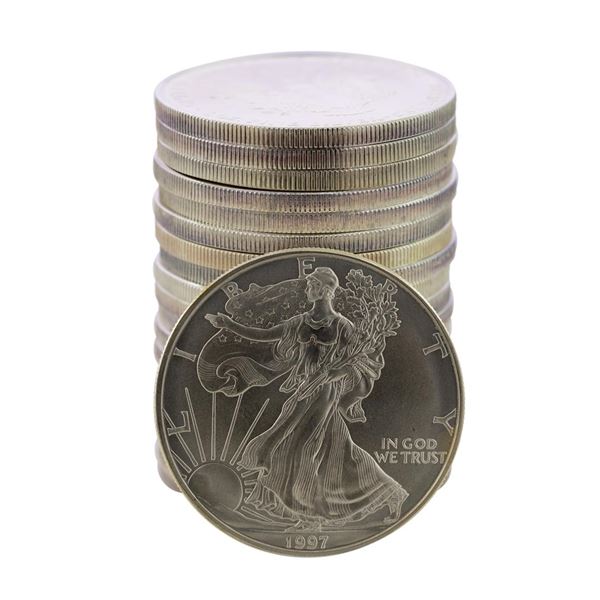 Roll of (20) Brilliant Uncirculated 1997 $1 American Silver Eagle Coins