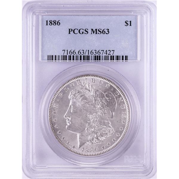 1886 $1 Morgan Silver Dollar Coin PCGS MS63