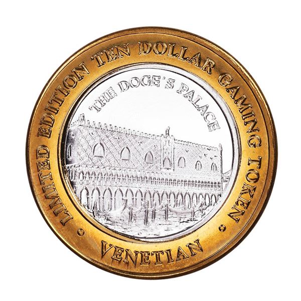 .999 Silver The Venetian Las Vegas Nevada $10 Casino Limited Edition Gaming Token