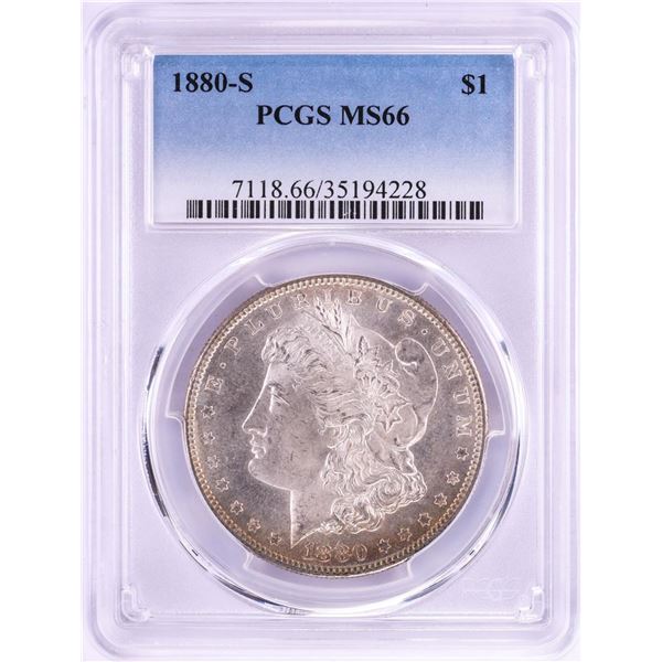 1880-S $1 Morgan Silver Dollar Coin PCGS MS66 Amazing Toning