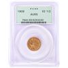 Image 1 : 1909 $2 1/2 Indian Head Quarter Eagle Gold Coin PCGS AU55 Old Green Holder