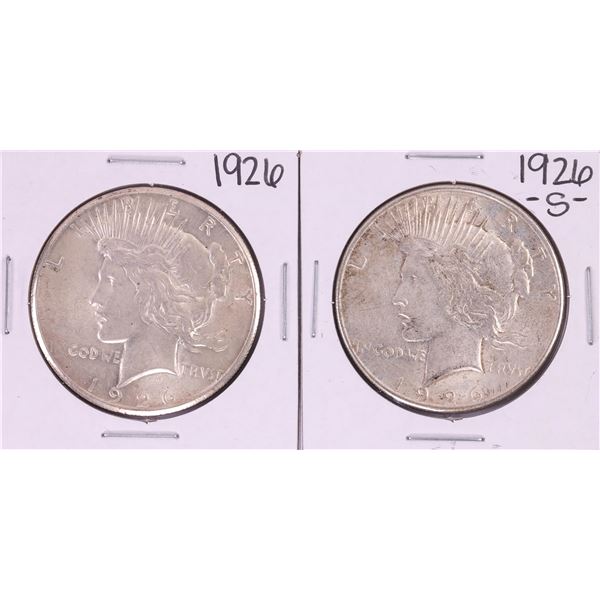 Lot of 1926 & 1926-S $1 Peace Silver Dollar Coins