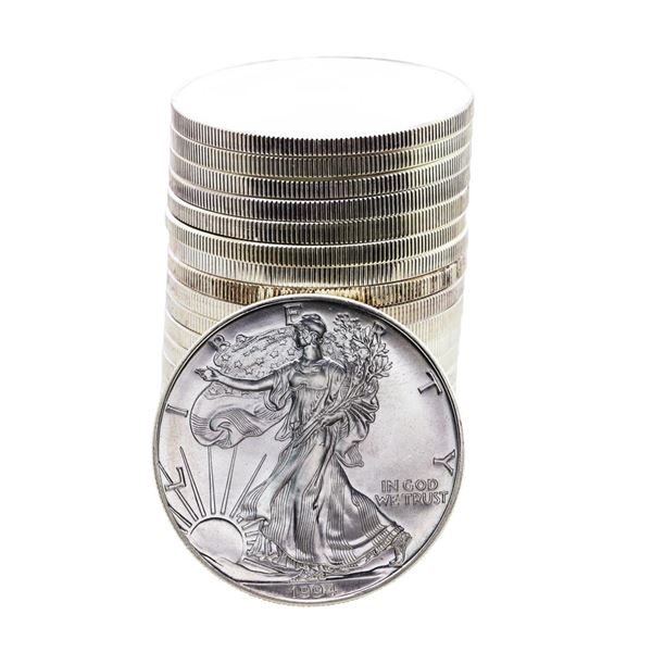 Roll of (20) Brilliant Uncirculated 1994 $1 American Silver Eagle Coins