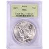Image 1 : 1923 $1 Peace Silver Dollar Coin PCGS MS65 Old Green Holder