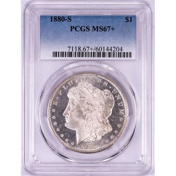 1880-S $1 Morgan Silver Dollar Coin PCGS MS67+