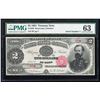 Image 1 : 1891 $2 Treasury Note Fr.356 PMG Choice Uncirculated 63 Serial Number 7