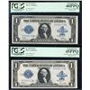 Image 1 : Changeover Pair of 1923 $1 Silver Certificate Notes PCGS Extremely Fine 40PPQ/45PPQ