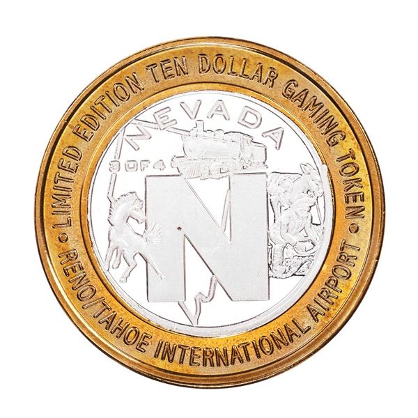 .999 Silver Fly RNO International Airport $10 Casino Limited Edition Gaming Token