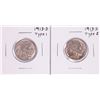 Image 1 : Lot of 1913-D Type 1 & Type 2 Buffalo Nickel Coins