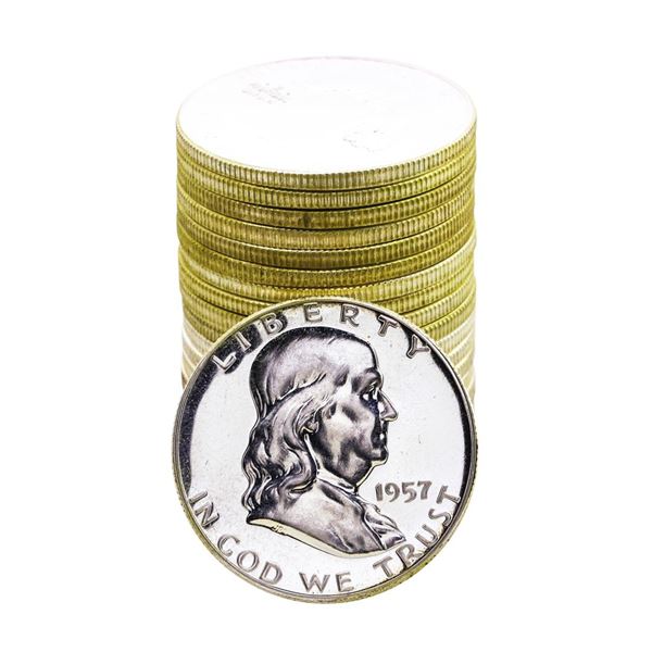 Roll of (20) Proof 1957 Franklin Half Dollar Coins