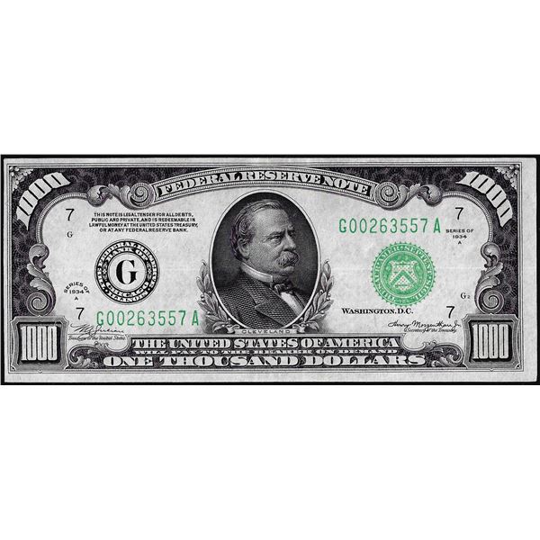 1934A $1,000 Federal Reserve Note Chicago