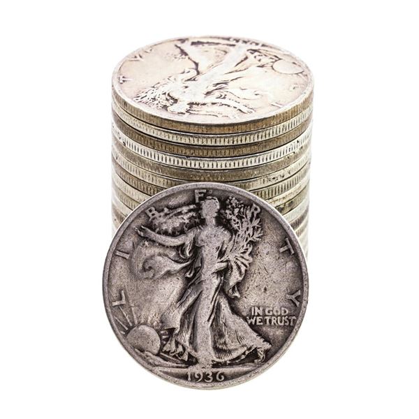 Lot of (20) 1930's Walking Liberty Half Dollar Coins