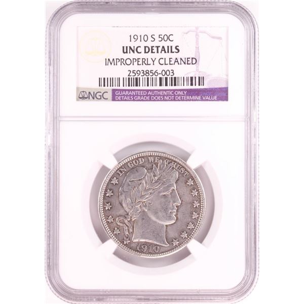 1910-S Barber Half Dollar NGC Coin UNC Details