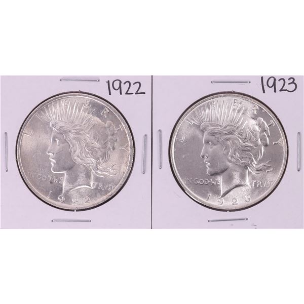 Lot of 1922-1923 $1 Peace Silver Dollar Coins
