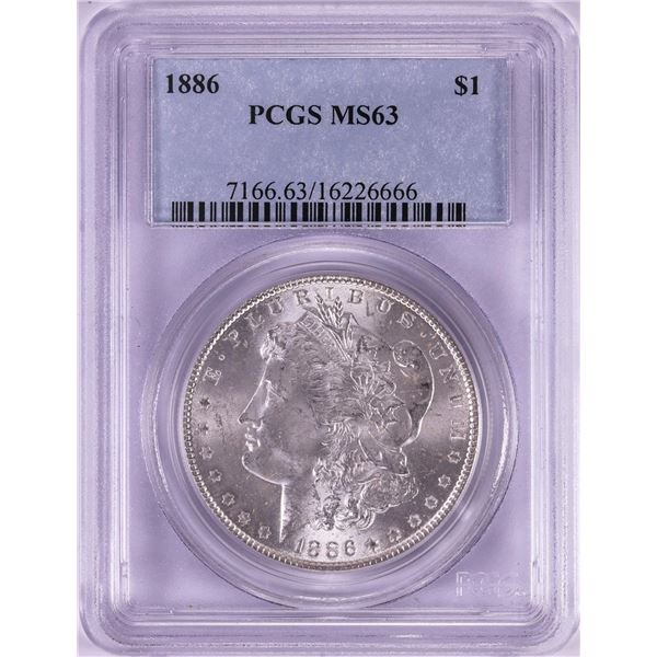 1886 $1 Morgan Silver Dollar Coin PCGS MS63
