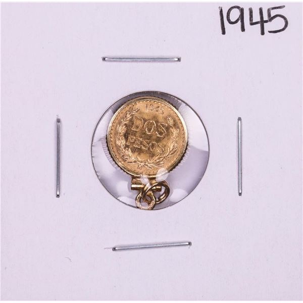1945 Mexico Dos Pesos Gold Coin Pendant