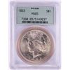 Image 1 : 1923 $1 Peace Silver Dollar Coin PCGS MS65 Old Green Holder