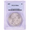 Image 1 : 1887 $1 Morgan Silver Dollar Coin PCGS MS64